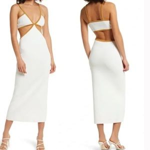 NWOT Significant Other White Cut Out Dress with Tan 10
